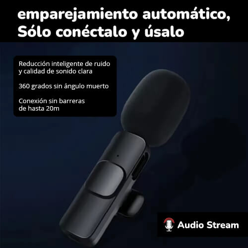 ClipVoice Micrófono Inalámbrico con Compatibilidad Universal