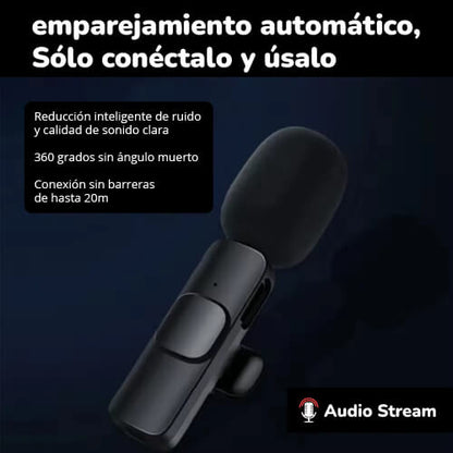 ClipVoice Micrófono Inalámbrico con Compatibilidad Universal